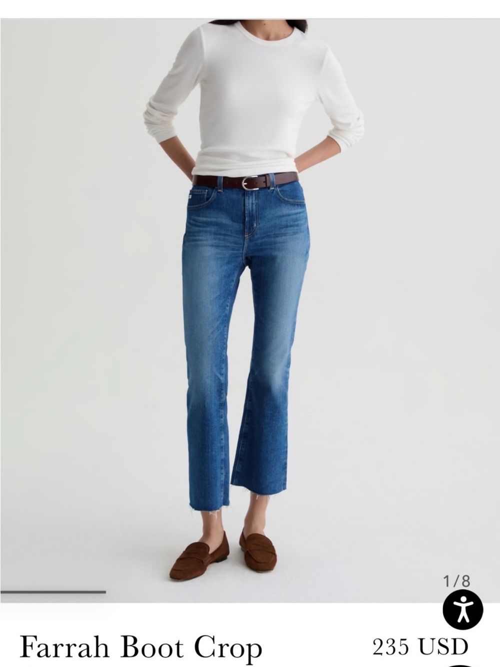 Farrah Boot Crop Jeans in Blue